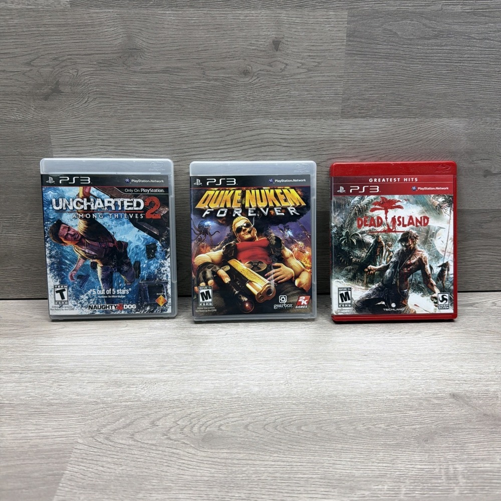 PlayStation 3 PS3 Game Lot: Uncharted 2, Duke Nukem Forever, Dead Island CIB